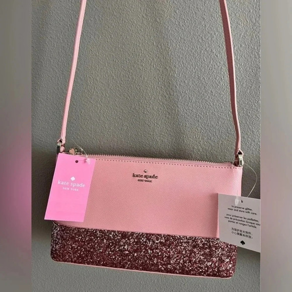 HOST PICK! NWT Kate Spade Flash Glitter Pink Crossbody - Picture 1 of 10